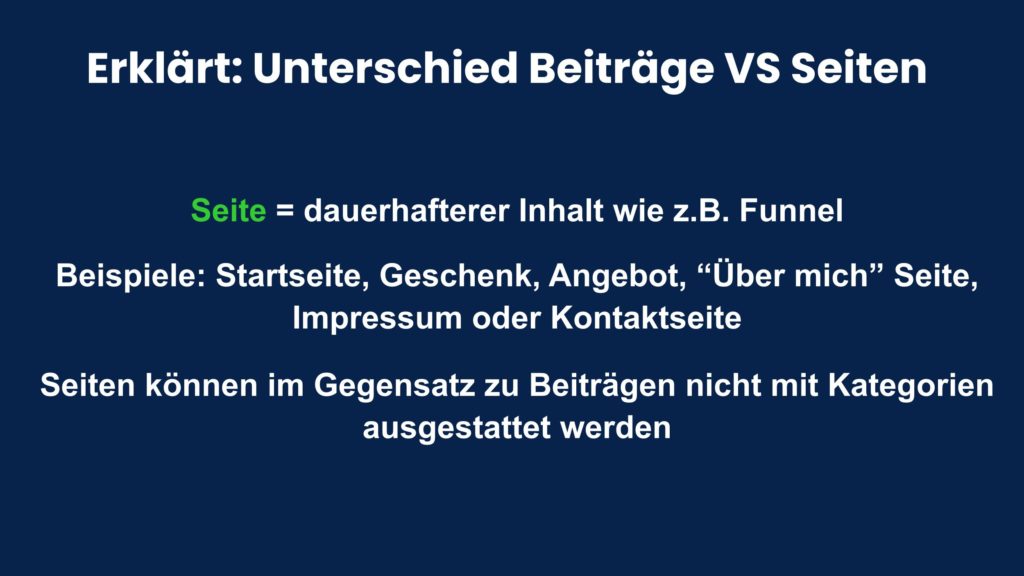 Unterschied Beiträge und Seiten in WordPress