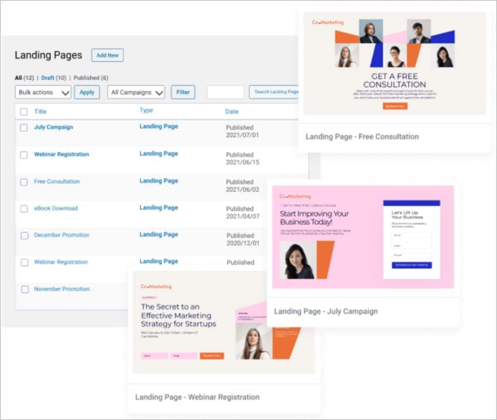 Kajinga Builder Landing Pages