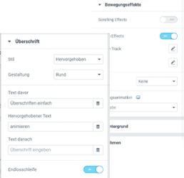Kajinga Builder Widget animierte Überschrift